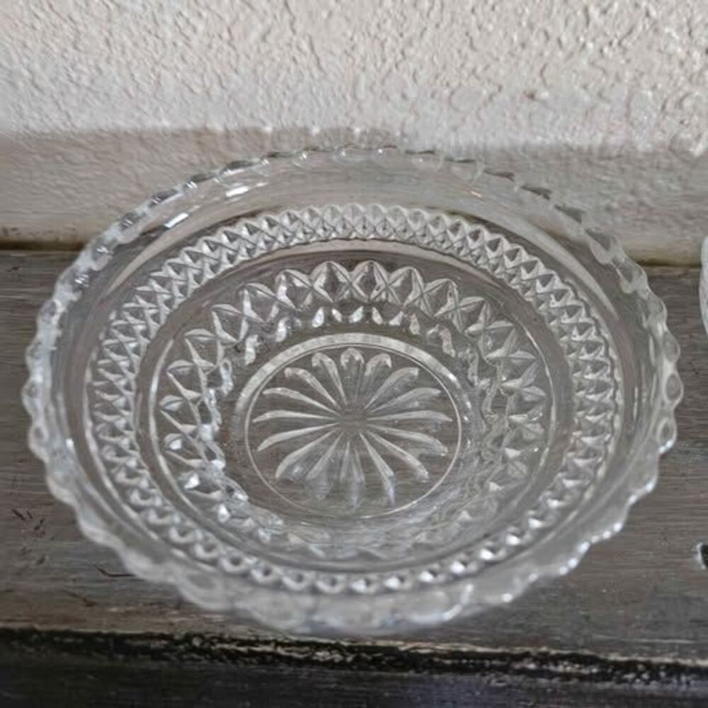 Set of 2 Vintage Anchor Hocking Wexford Clear Glass Fruit/Dessert Bowls